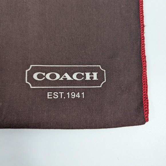 Coach Dust Bag Brown with Red Stitching 19x15" - Picture 3 of 3